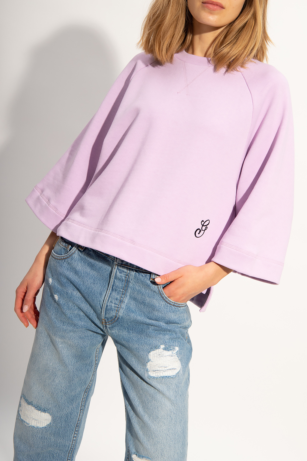 Ganni Sweatshirt com capuz Superdry Code Logo Chenilla Os fúcsia mulher